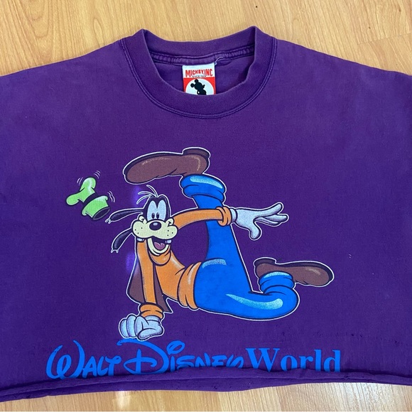 Vintage Disney Men’s Goofy Walt Disney World Logo Distressed Crop Top Size XL - Picture 3 of 10